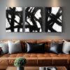 Zessonic Black and White Abstract Canvas Wall Art